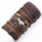 Thumbnail: 10 Pcs/set Black Wrap Woven New Fashion Handmade Men Bracelets Male Women Leathe