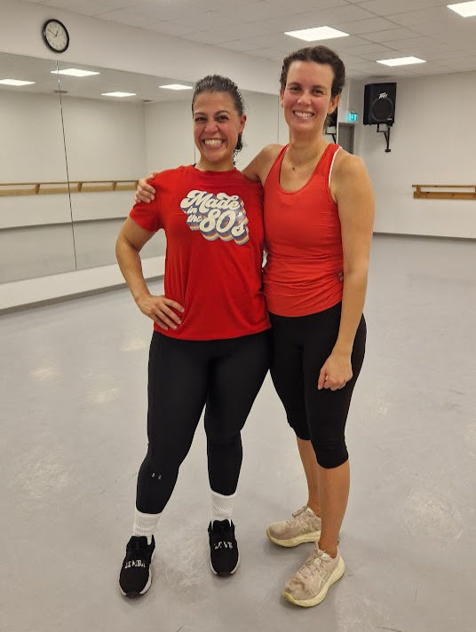 In this pic, Patricia Alvarado, Zumba instructor and Caro Kaufmann , Naturopathic Nutritionist & Postpartum Doula