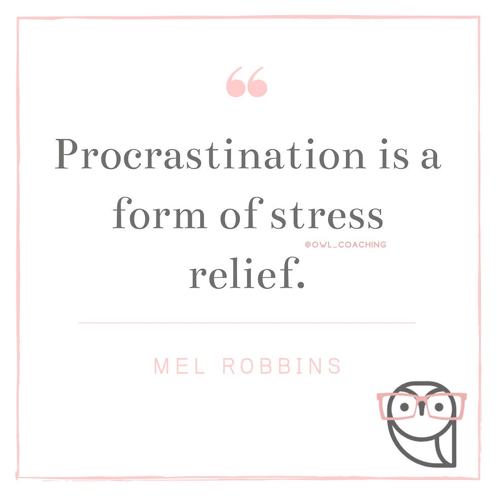 Procrastination is a form of stress relief - Mel Robbins
