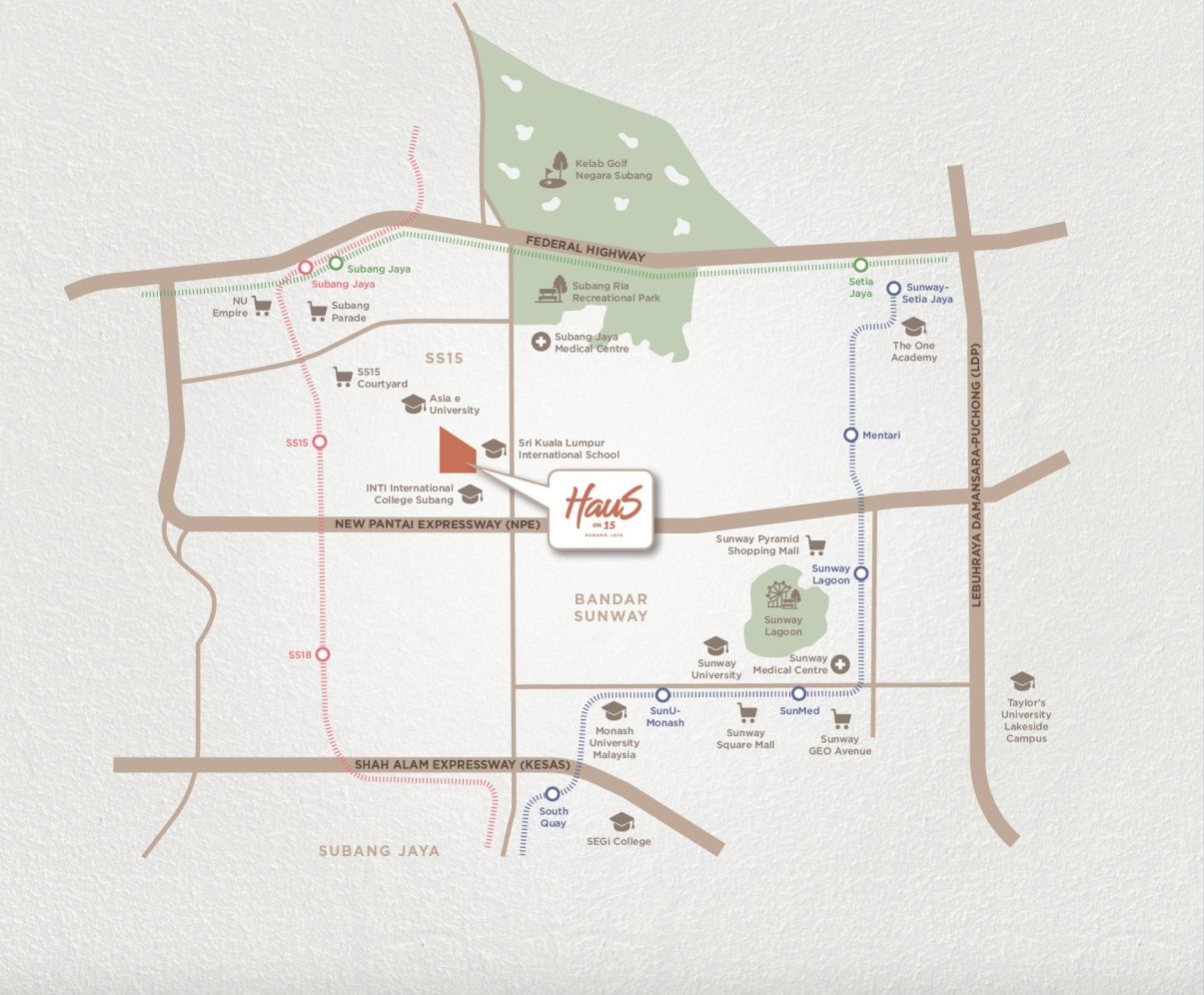 Location map of Haus on 15 in SS15, Subang Jaya