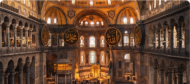 Hagia Sophia interior in Istanbul during guided Old City with historic architecture - Blue Brothers