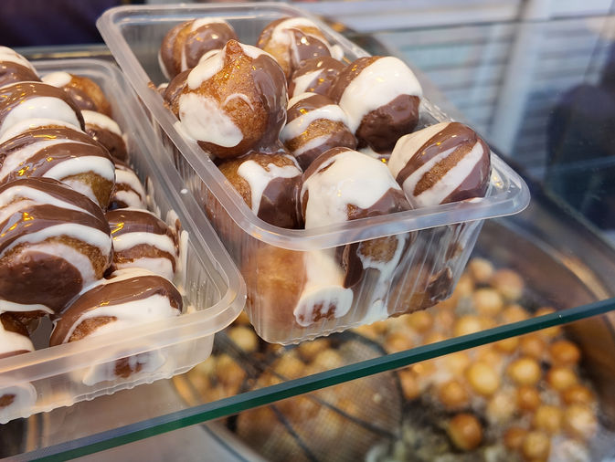 Fresh Turkish desserts on display in Büyükada local bakery Princes Islands