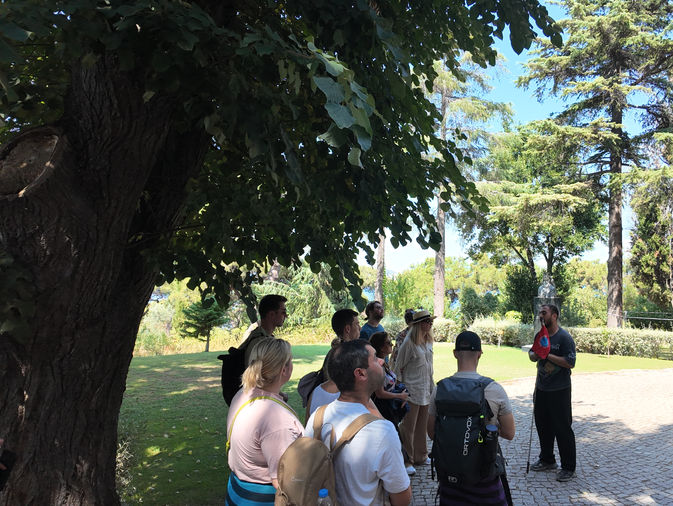 Guided walking tour group exploring Princes Islands Büyükada Istanbul