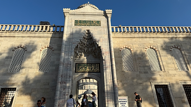 entrance of historical mosque in Istanbul during city tour