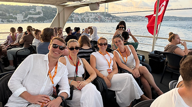 tourists enjoying Bosphorus cruise Istanbul real travel experience with group tour