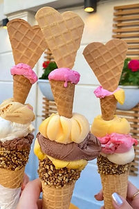Colorful Turkish ice cream in Büyükada street food experience Princes Islands