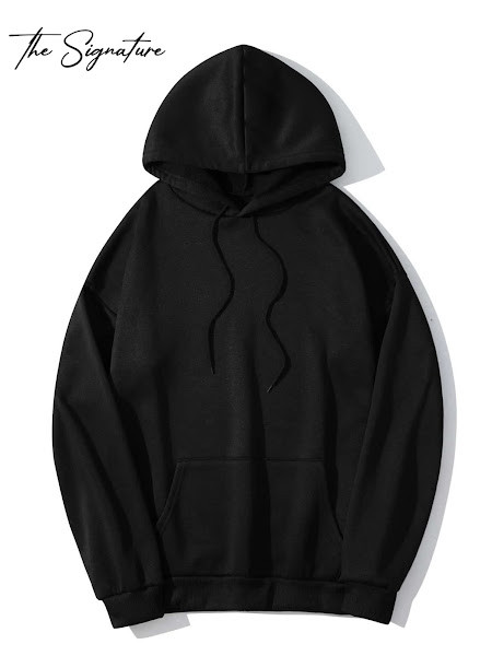 PLAIN BLACK HOODIE