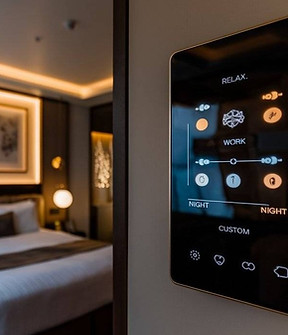 Ligthing automation control panel at the Hotel