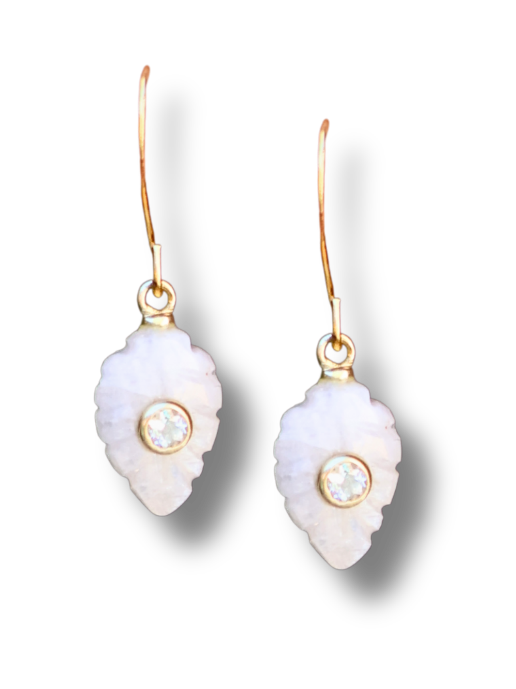 Leaf Earrings | Moonstone