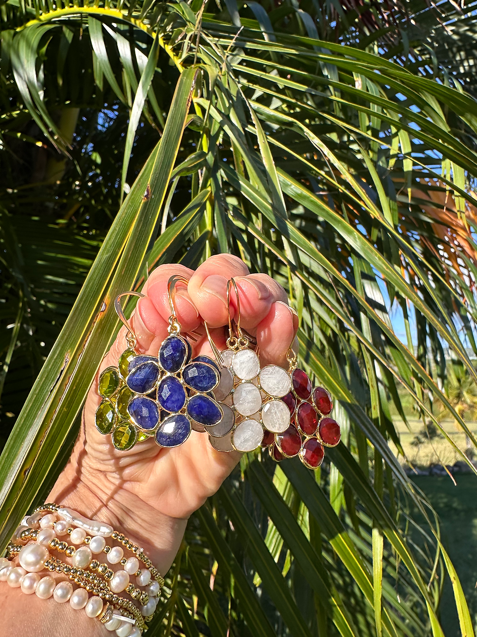 Thumbnail: Moonstone Chrysanthemum Earrings