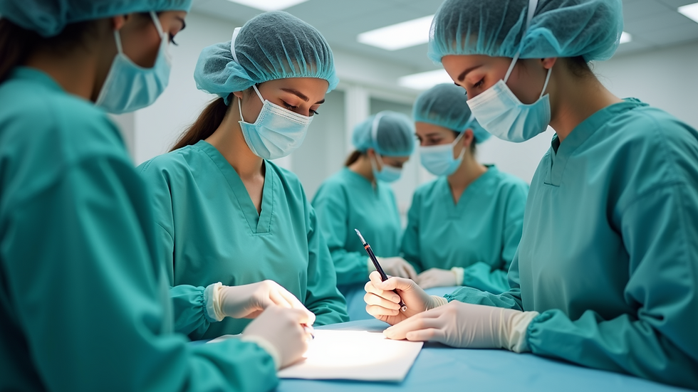 Eye-level view of nursing students practicing patient care techniques