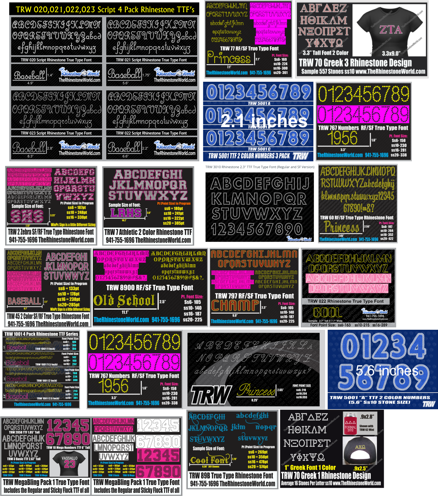 rhinestone fonts