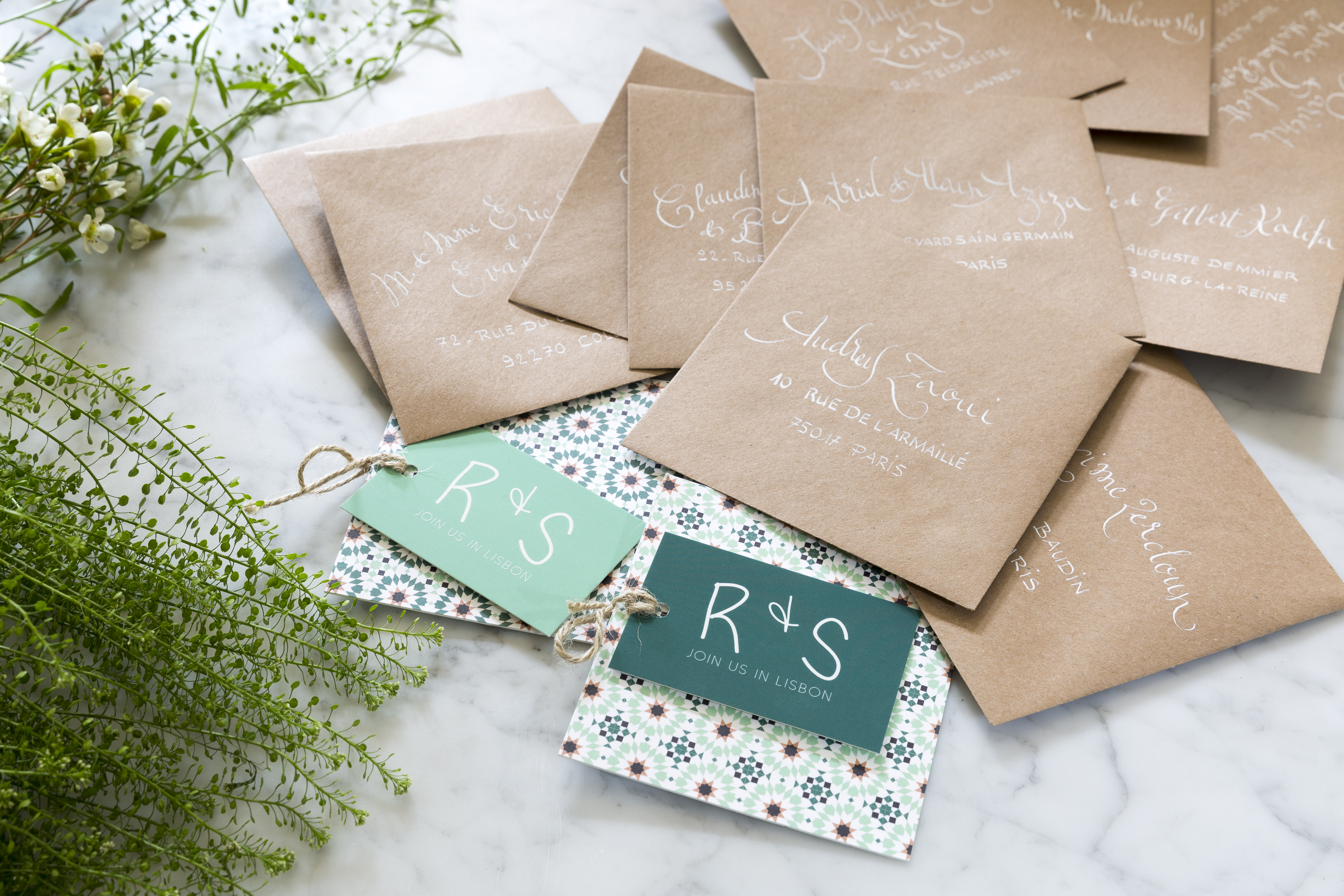 Enveloppes calligraphiées