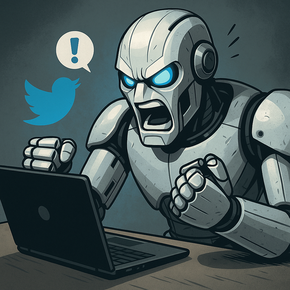 Angry AI bot tweeting