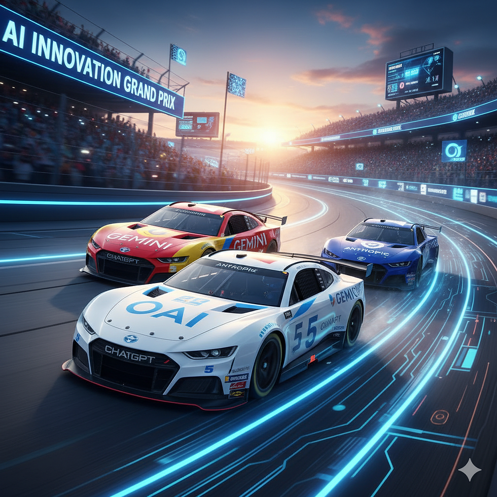 AI Race depicted as a Nascar race