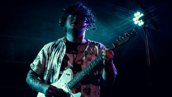 Indie Rock fans will love Voodoo Bloo's live performances. This is a photo from a gig.