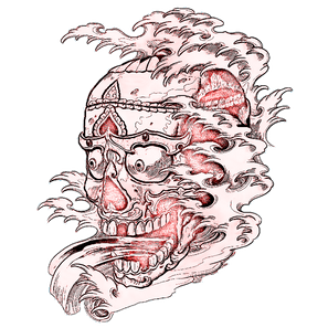Tibetan Skull T-Shirt Design (29).png
