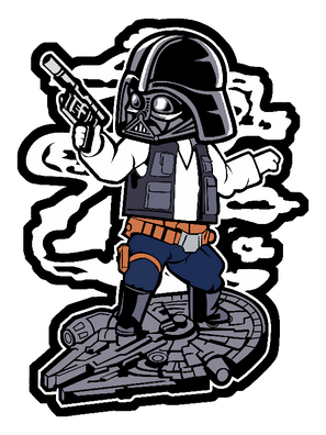 Han Solo Darth Vader T-Shirt Design.png