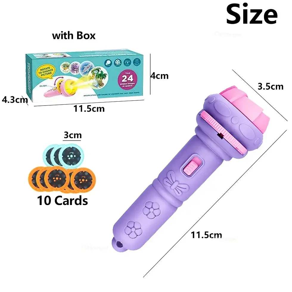 Thumbnail: 10 Cards Cartoon Projection Flashlight 80 Patterns Creative Children Flashlight 