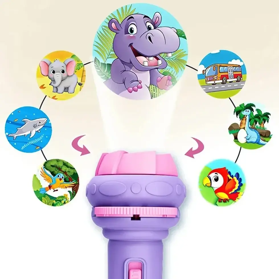 Thumbnail: 10 Cards Cartoon Projection Flashlight 80 Patterns Creative Children Flashlight 