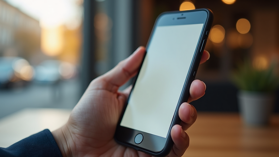 Close-up view of a smartphone displaying a local business website