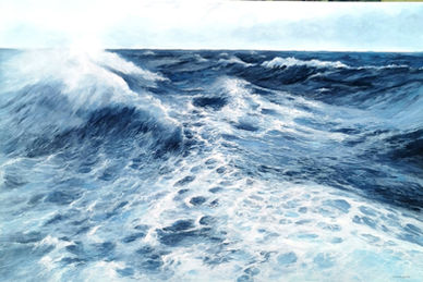 realistic art oil paintings of the Mediterranean around Mallorca, Balearic Islands by artist Toñi Castellanos