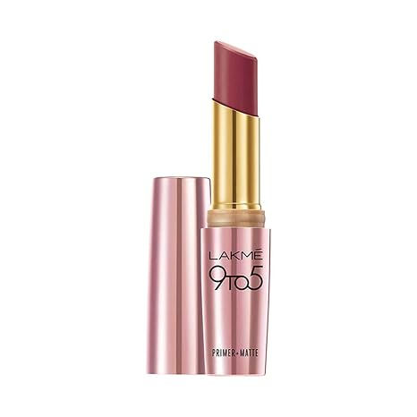 Lakme 9 to 5 Primer and Matte Lip Color, Pink Party, 3.6g