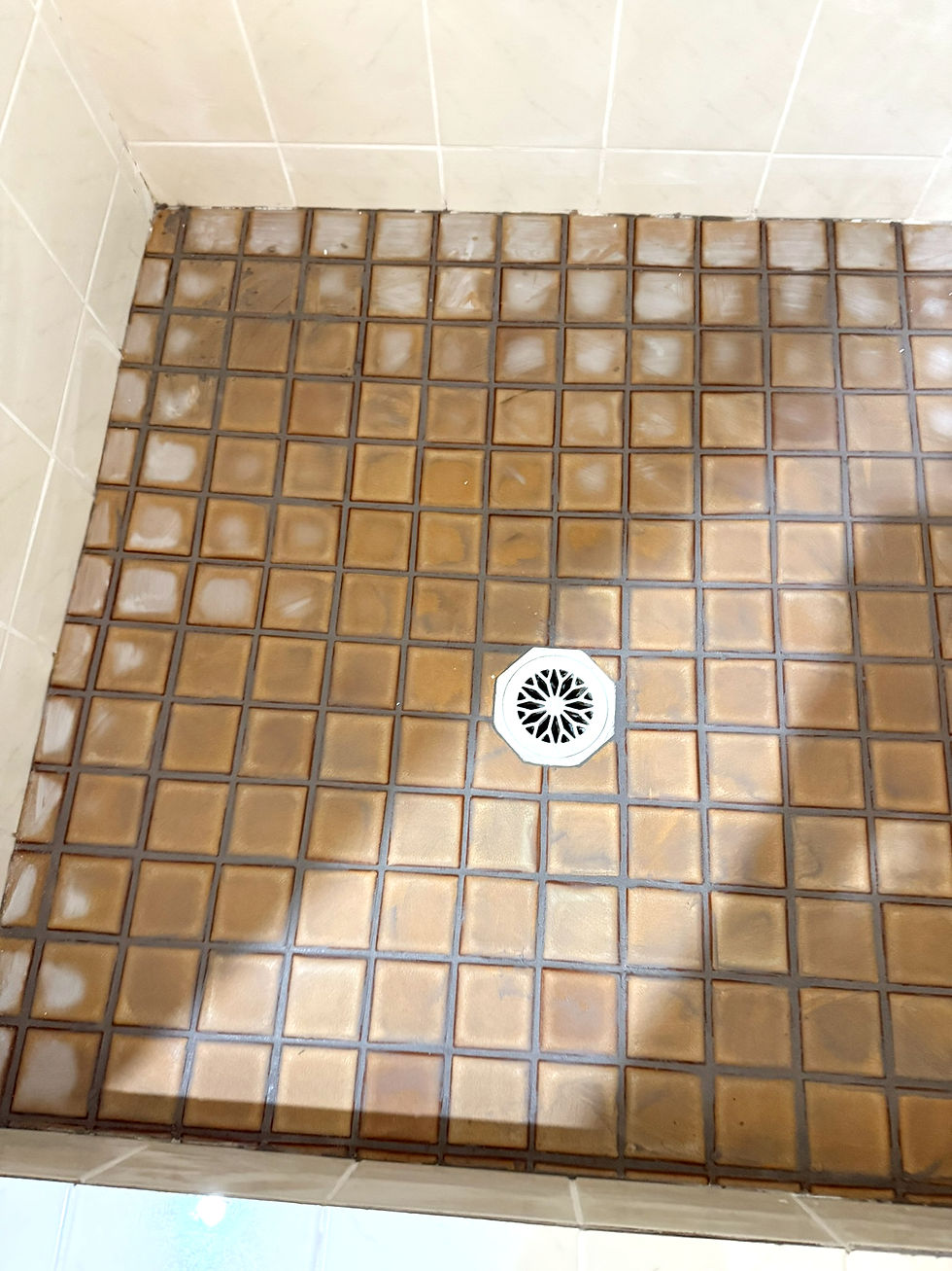 Tile Grouting Shower before