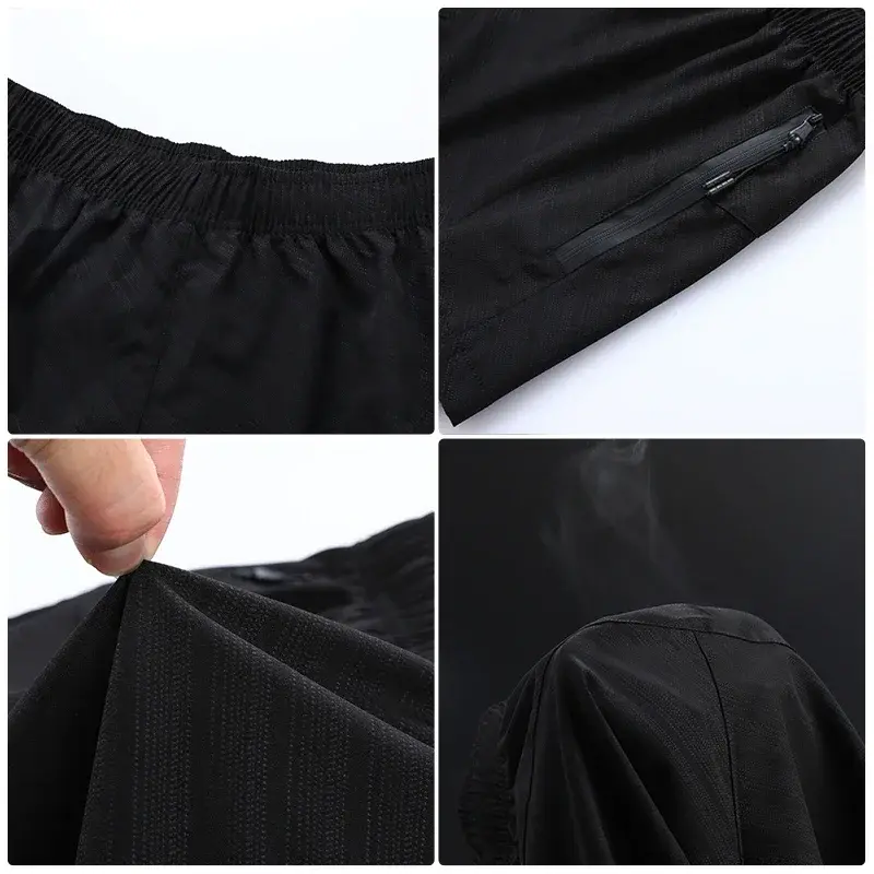 Miniatura: Men's 2-in-1 Running Sweatpants with Zipper Pockets and Shorts