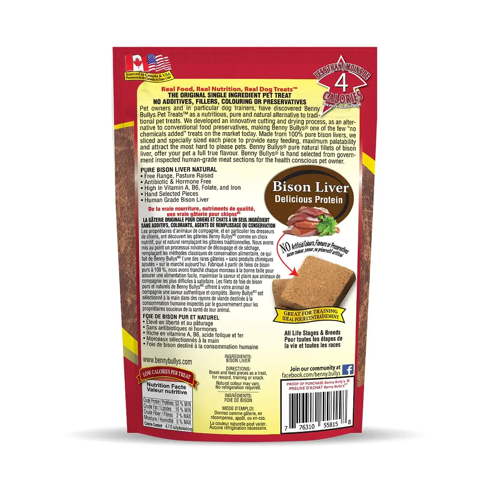 Thumbnail:  Benny Bully's - Bison Liver Chops -60g back