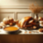 A thanksgiving dinner laid out on the table