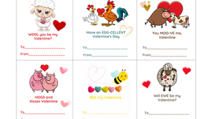 Bee my Valentine Student Cards