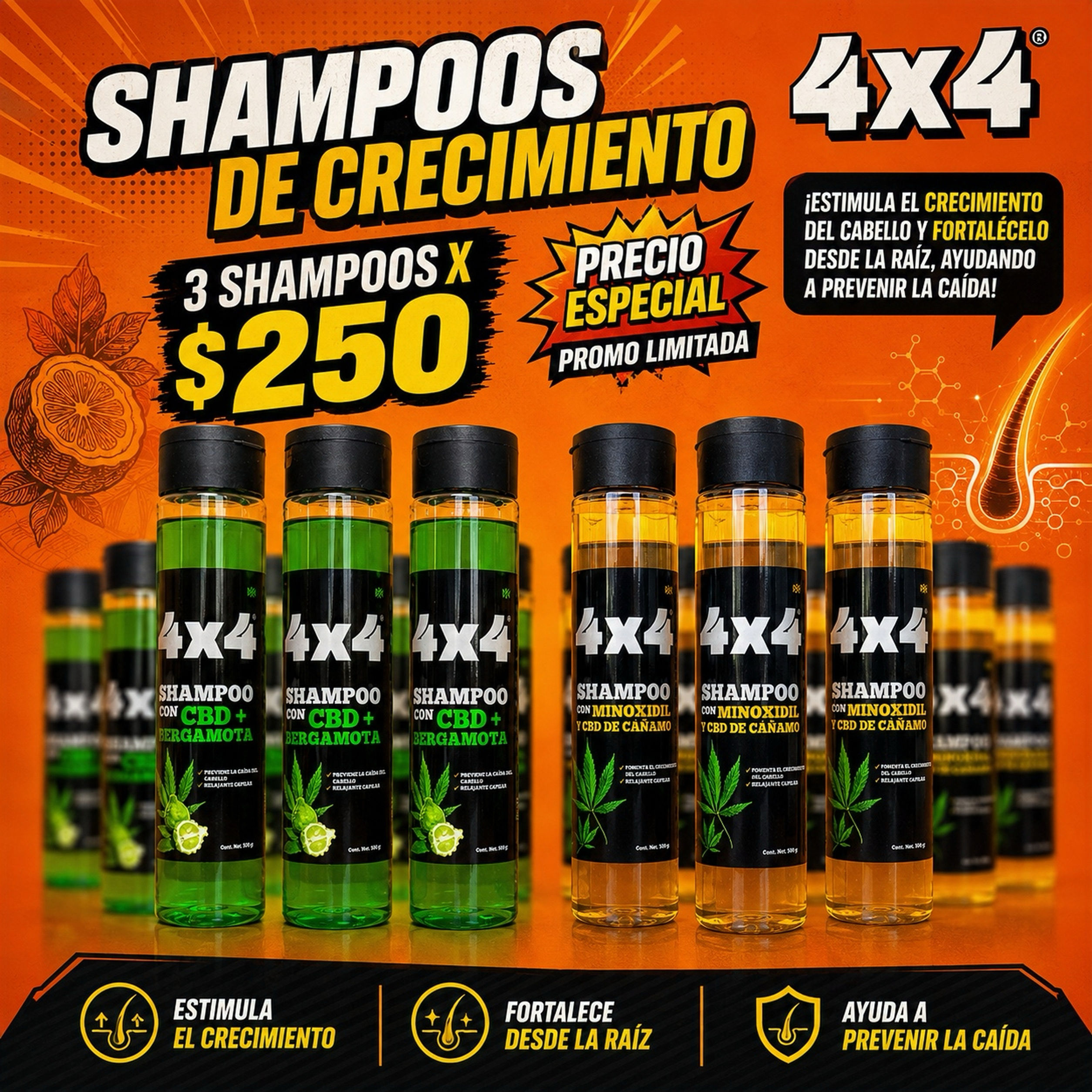 3Pack de Shampoo CBD CRECIMIENTO