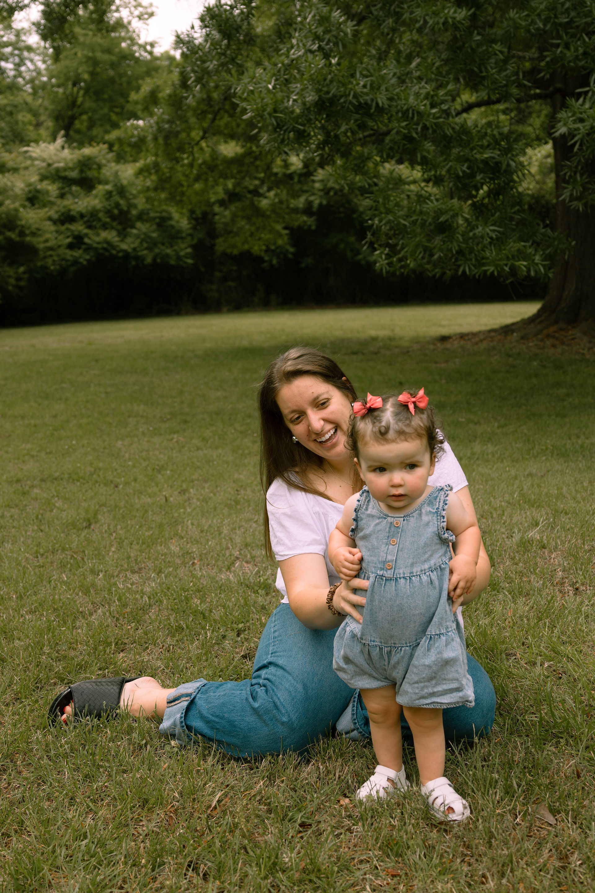 mom and daughter embracing