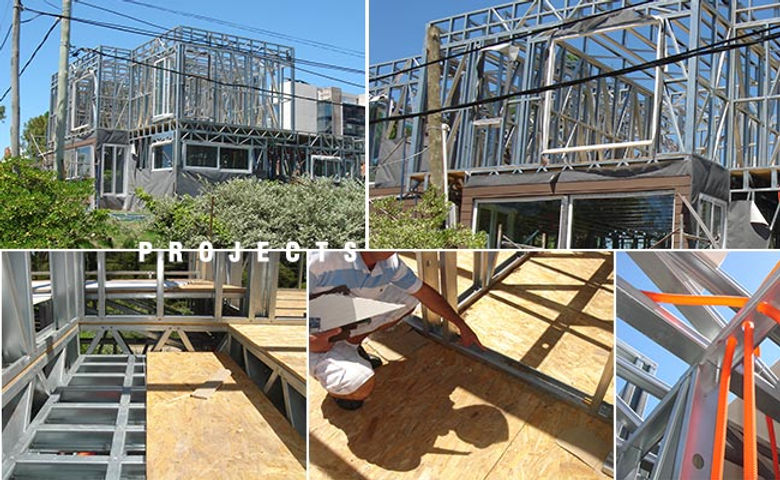 Prefab house is fast to build.