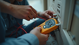 Emergency electrician diagnosing an electrical fault in Swindon