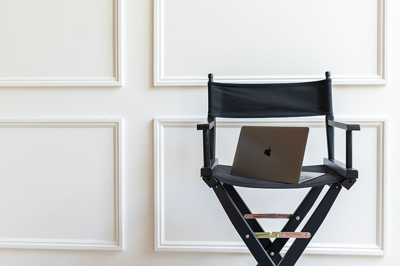 Website Copywriting with Laptop Sitting on Chair