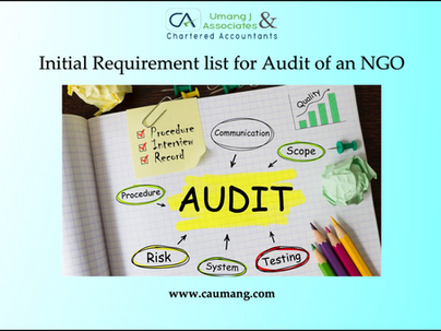 Initial Requirement list for Audit of an NGO
