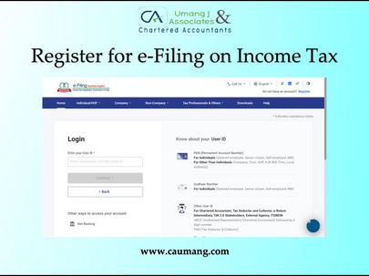 Want to register for e-Filing on Income Tax website as a Taxpayer?