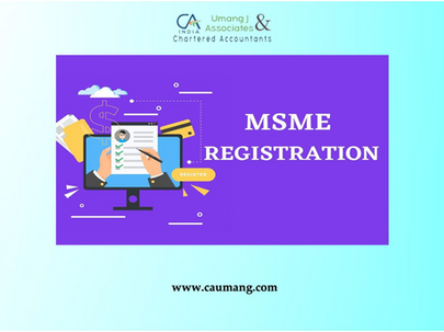 This is an image of a computer showing MSME registrarion with Umang J and Associates logo