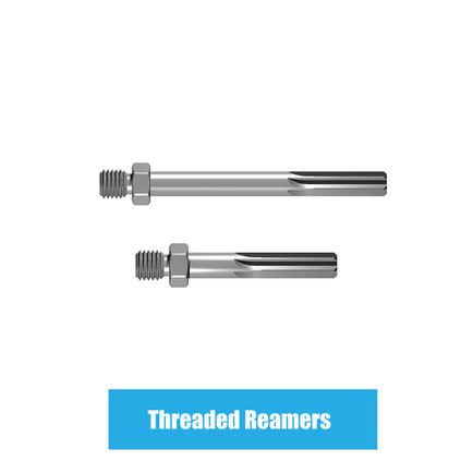 Threaded aircraft reamers for precision hole finishing in aerospace applications. Available in HSS and carbide with 1/4"-28 threaded shanks for secure tool attachment.