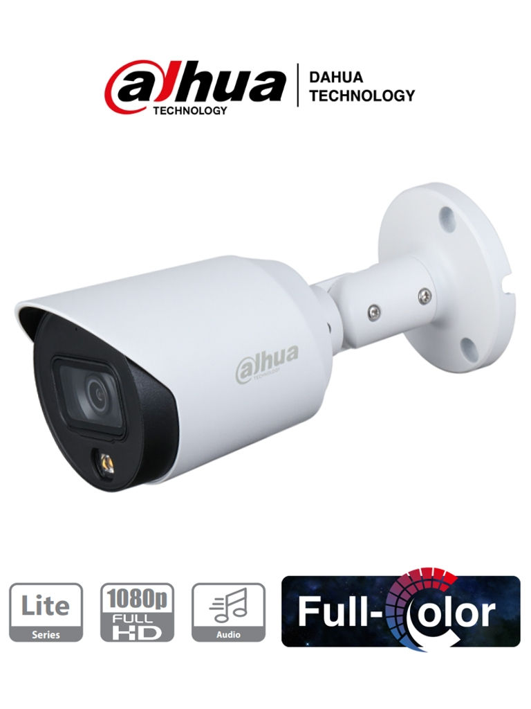 DAHUA HAC-HFW1239T-A-LED - Camara Bullet HDCVI Full Color 1080P/ Microfono Integ