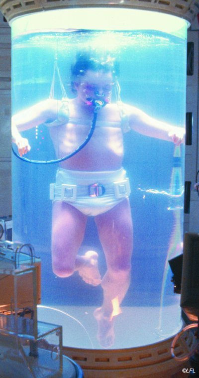 Luke Skywalker in a Bacta Tank after enduring Wampa induced injuries during the events of Empire Strikes Back