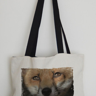 Canvas Effect Tote bag with black