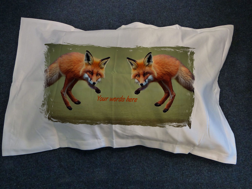 Fox Gift Idea | Personalised Fox Pillowcase, Personalise with your words | Foxes