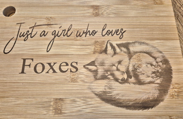 Thumbnail: Just a girl who loves foxes, fox chopping board 20 X 30 X 1.3cm Great Gift Idea