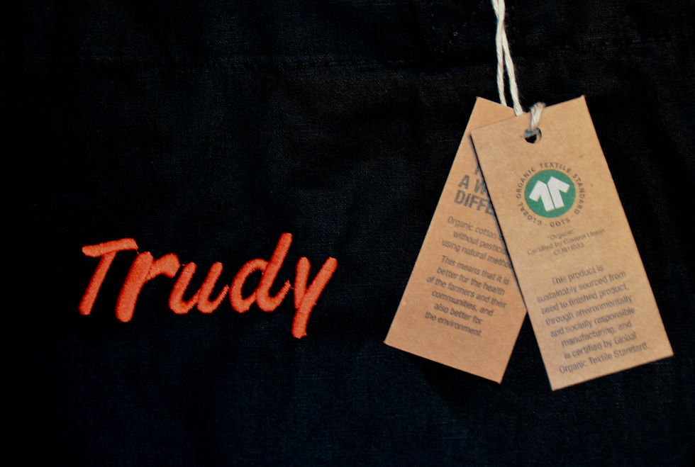 Thumbnail: Personalised Professionally Embroidered Organic Cotton Tote Bag Any Name