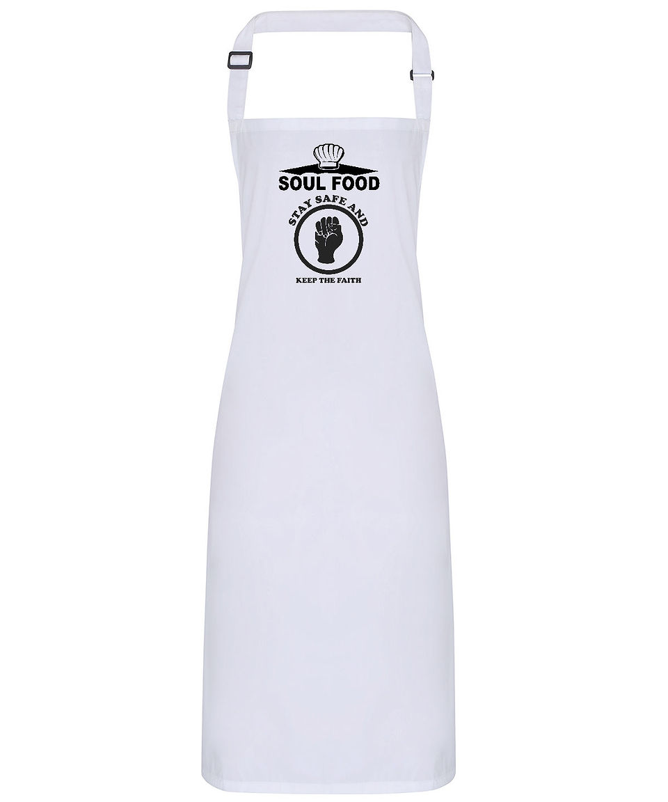 Northern Soul Apron Soul Food, Stay Safe and Keep The Faith great for cooking and BBQ's