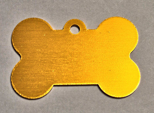 Thumbnail: Laser Engraved Personalised Aluminium Bone Shape Dog ID Tags Both sides