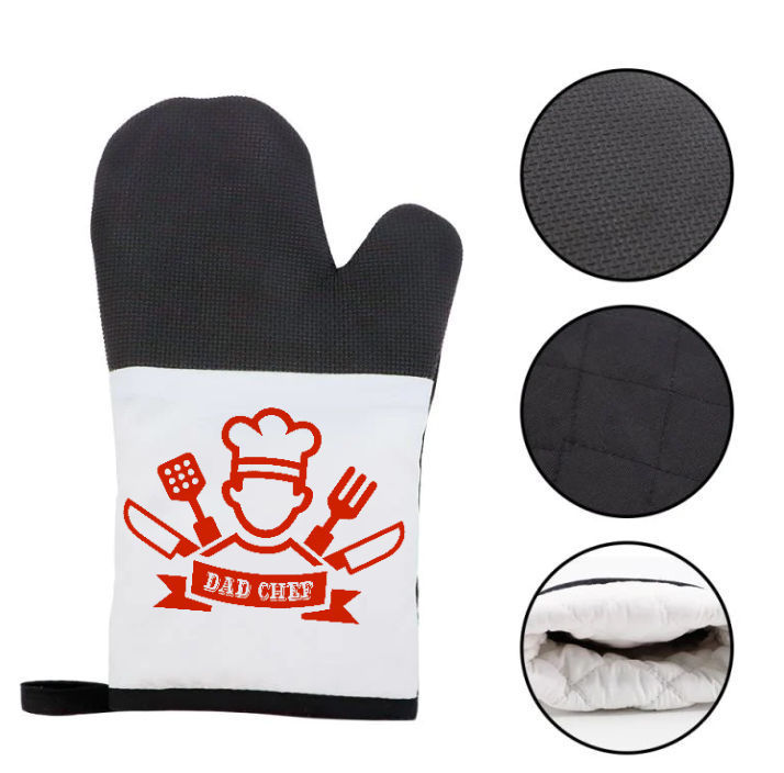 Thumbnail: Canvas Personalised Oven Glove with Rubber Patch, personalise with a name